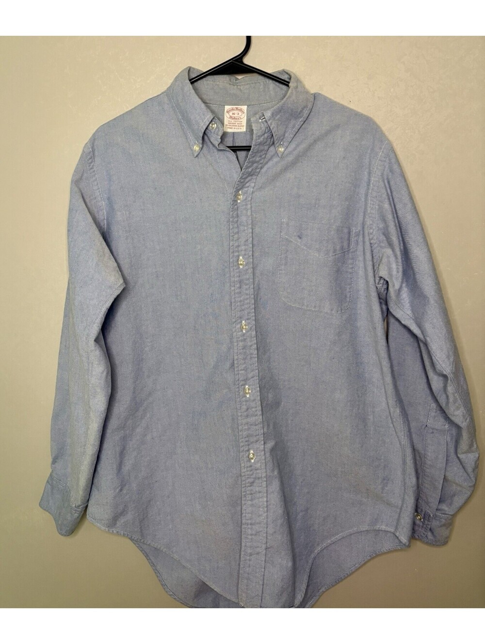 Brooks Brothers American-Made OCBD Shirt 16-3 Blue Oxford Made in USA